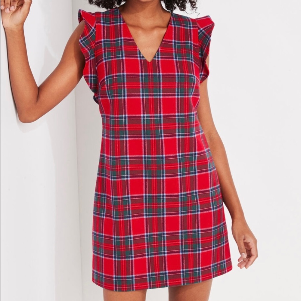 Vineyard Vines Nantucket Tartan Flutter Sleeve Shift Dress Size 2